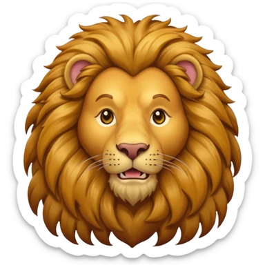 Cowardly Lion from Oz with golden brown fur sticker