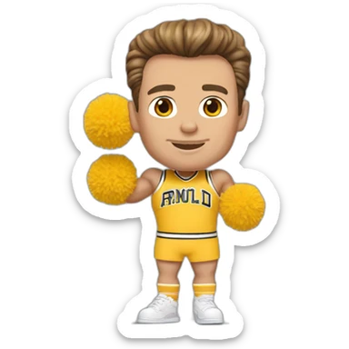 arnold schwarzenegger in pom pom girl clothes sticker