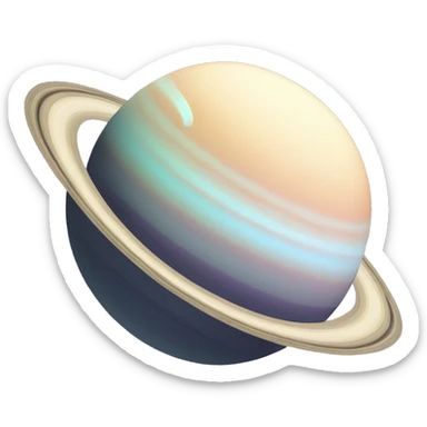 Pastel saturn rings and moon sticker