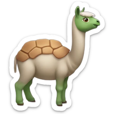 Un lama qui mange une tortue sticker
