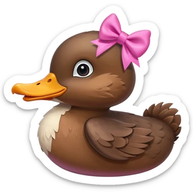 Platypus with a pink bow sticker