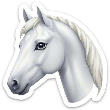 beautiful white horse closeup portrait sticker