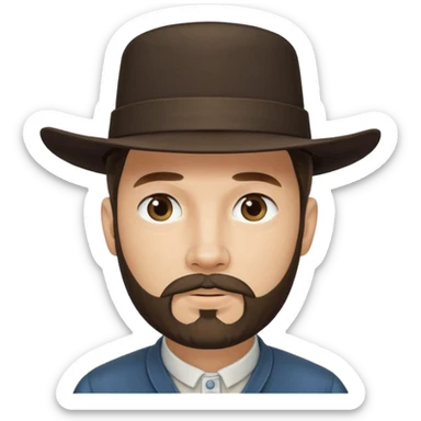 Amish man with goatee. Clean shaved above mouth  sticker