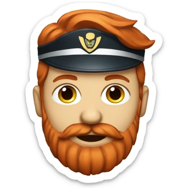 Red haired airplane pilot with red beard  sticker