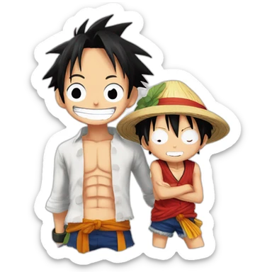 Luffy With sukuna sticker