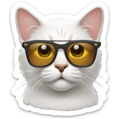 Cat with sunglasses sticker