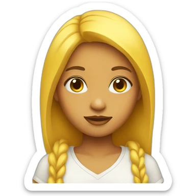 Girl with yellow skin sticker