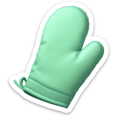 Realistic mint green oven mitt sticker