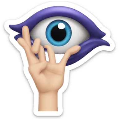 Evil eye with hand heart sticker