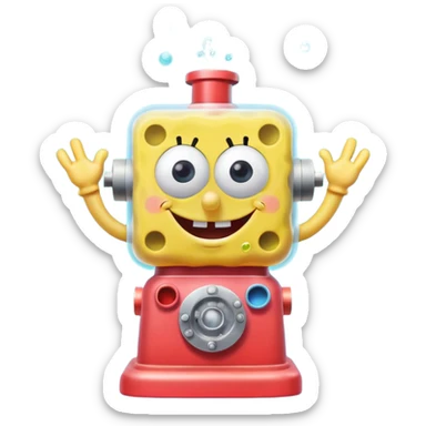 süngerbubble machine object icon, small bubble blower device, bubbles floating out, colorful toy-like design, 3D cartoon, mobile game icon style, centered, clean background, no text, no watermark
 sticker