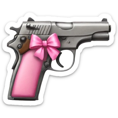 pistolwith a pink bow sticker