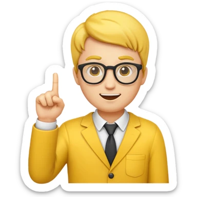 nerd emoji with one finger pointing up sticker