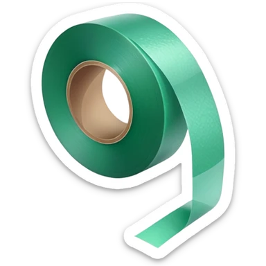 A roll of green adhesive tape sticker