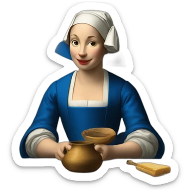 la laitière de vermeer sticker