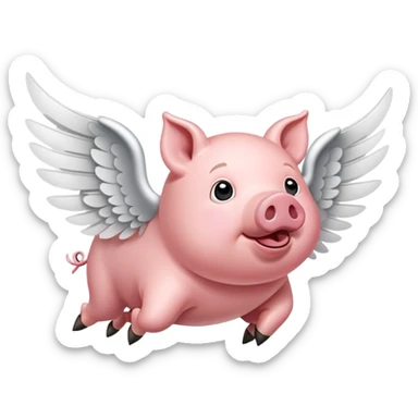 Pig with wings sticker