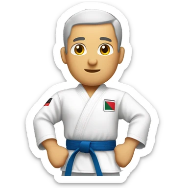 Un señor con una camisa de karate  sticker
