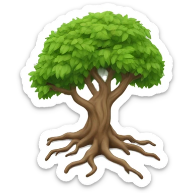  Un árbol de la vida con raíces profundas y ramas extendidas, representando la conexión con la tierra. sticker