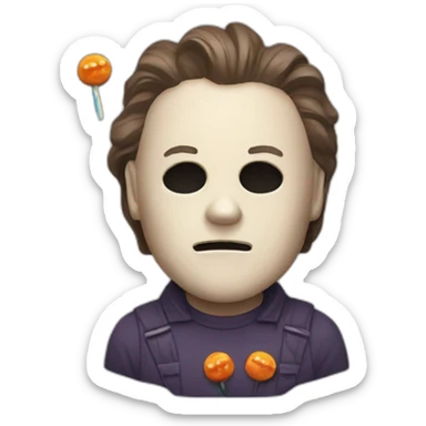 michael myers with candies sticker