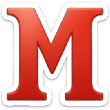 M logo letter red color sticker