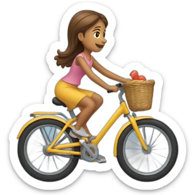Menina empinando a bike sticker