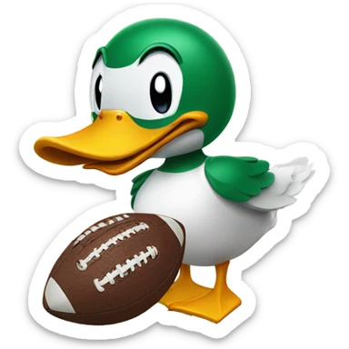 Duck playing football sticker