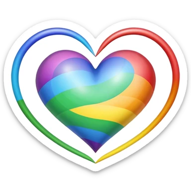 Cœur arc en ciel sticker