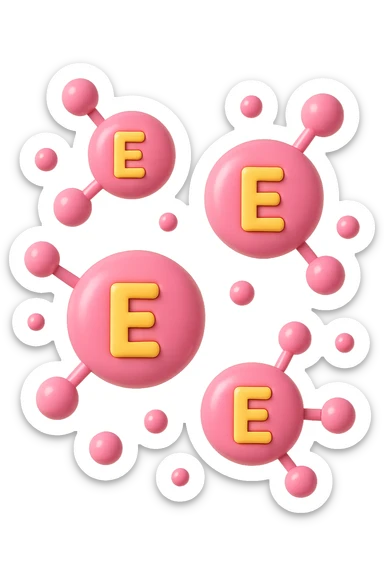 EMOJI STILE IPHONE 3D DI particelle di ormoni estrogeni che fluttuano in aria sticker