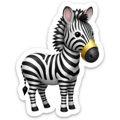 A zebra listening to music sticker