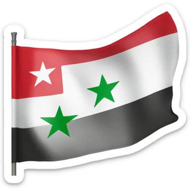Syria flag with 3 stars  sticker