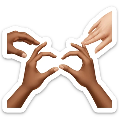 two hands beautiful reaching out to each other like in the painting of the creation of Adam sticker