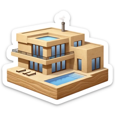 luxurious rammed earth house sticker