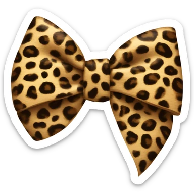 leopard print bow sticker