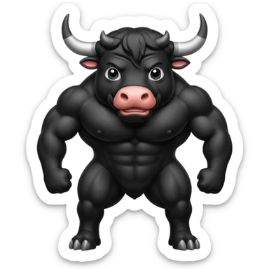 bull black sticker