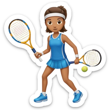 High resolution full body of a tennis player with just a one racket  sticker