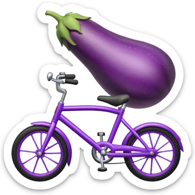 Eggplant on a bike sticker