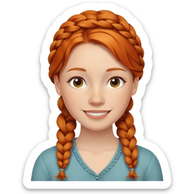 receptionist face braided ginger sticker
