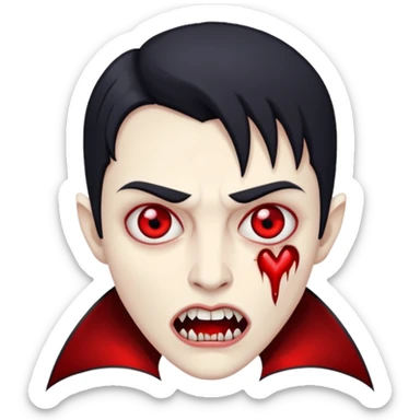 Broken heart vampire sticker