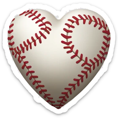 heart shaped baseball sticker