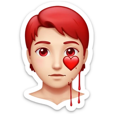 Heartstrings with blood sticker