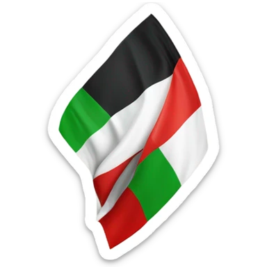 Fais-moi un drapeau noir, blanc, rouge et vert avec un symbole chrétien dessus sticker