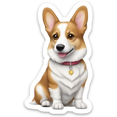 Corgi, welsh corgi cardigan, marble color sticker