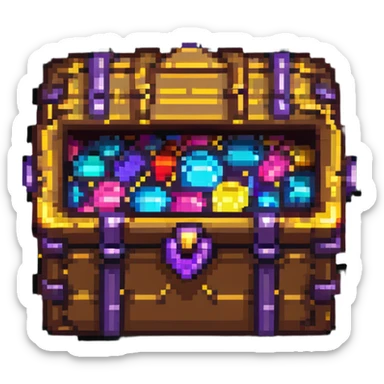 neon treasure chest sticker