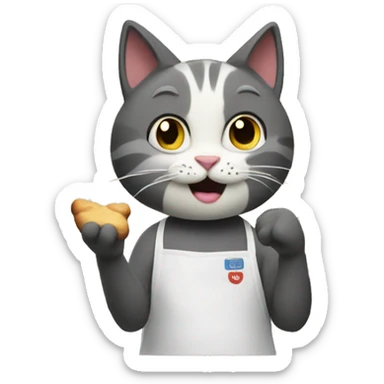Cat baking cookies sticker