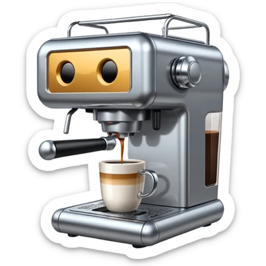 robot coffee machine sticker