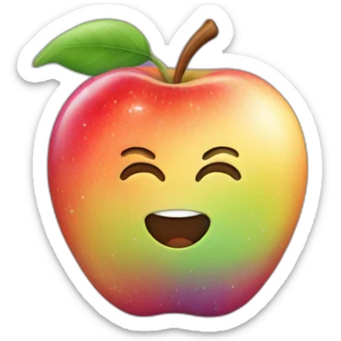 Grosse pomme avec toutes les couleurs de l'arc en ciel sticker