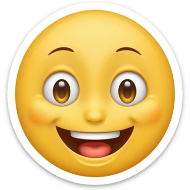 Emoji, laughing face with lots of tears of joy exactly from eyes, wide smile, big eyes sticker