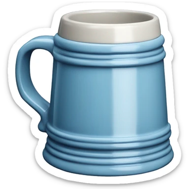 Realistic isolated light blue ceramic oktoberfest beer stein. sticker