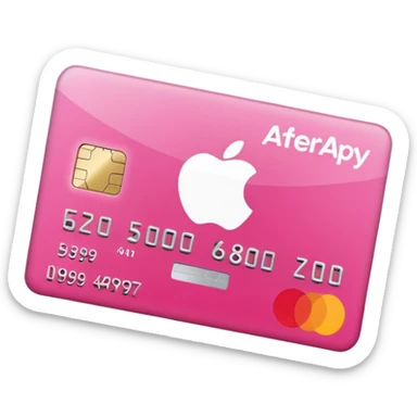pink big afterpay word on a credit card sticker