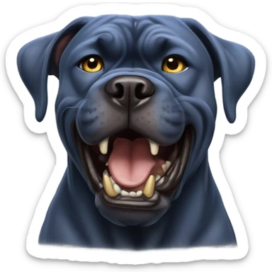 Blue and gold Cane Corso showing its teeth while snarling. sticker