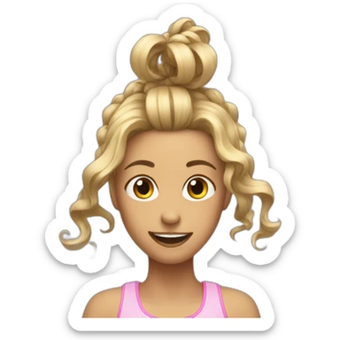 A girl tossin hair sticker